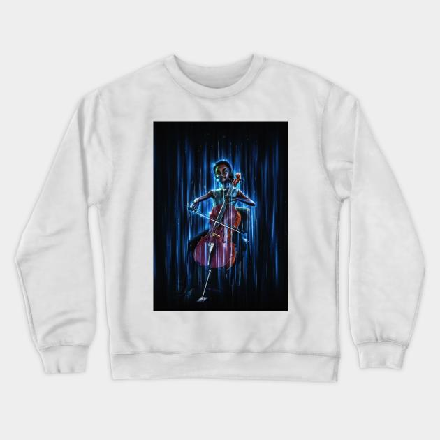 Cute black Cello player Crewneck Sweatshirt by JoeTred